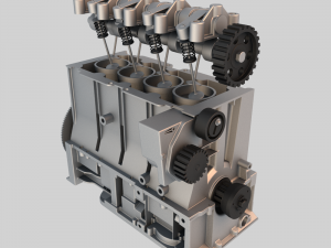 l4 peuguot engine 3D Model