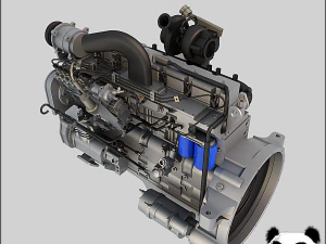 l6 diesel engine 01 3D Model