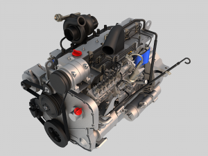 l6 diesel engine 01 3D 模型