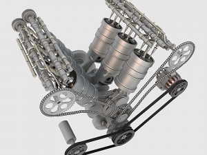v6 engine 3D मॉडल