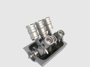 v6 engine 3D Model