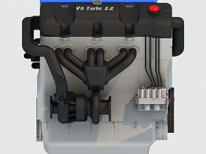 v6 engine 3D मॉडल
