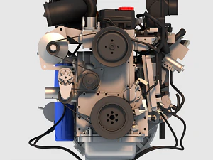 v6 turbo engine 3D Model