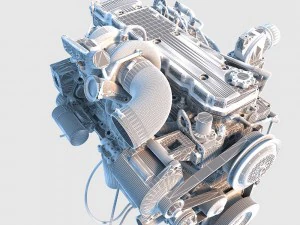v6 turbo engine 3D Model