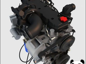 v6 turbo engine 3D Model