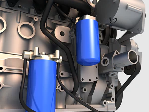 v6 turbo engine 3D Model