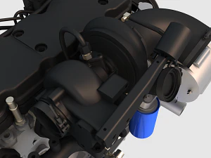 v6 turbo engine 3D Model