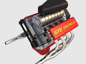 v8 chevrolet engine 3D 모델
