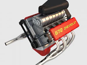 v8 chevrolet engine 3D Model