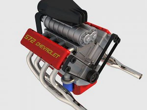v8 chevrolet engine 3D Model