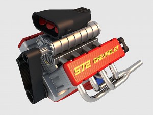 v8 chevrolet engine 3D 모델