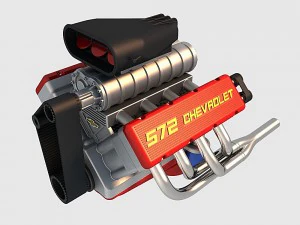 v8 chevrolet engine 3D Model