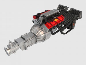v8 chevrolet turbo engine 3D Model