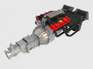 v8 chevrolet turbo motor 3D Model