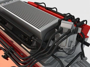v8 chevrolet turbo engine 3D Model