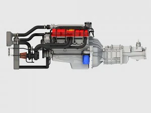v8 chevrolet turbo engine 3D Model