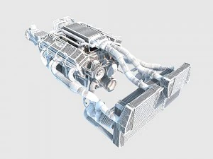 v8 chevrolet turbo engine 3D Model