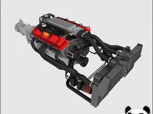 v8 chevrolet turbo engine 3D Модель