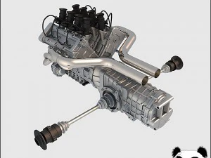 v8 motor 02 3D Model