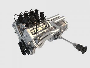 v8 engine 02 3D Model