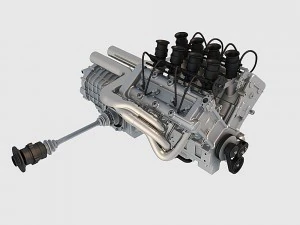 v8 engine 02 3D Model