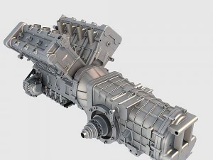 v8 engine 02 3D Model