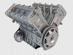 v8 engine 02 3D Model