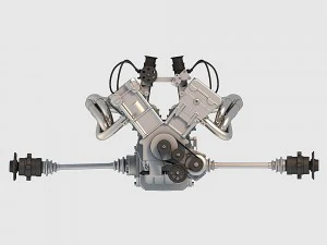 v8 engine 02 3D Model