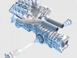 v8 engine 02 3D Model