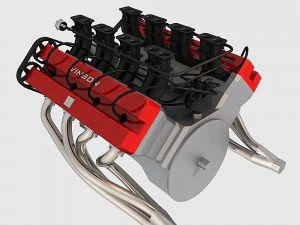 v8 engine 03 3D Model