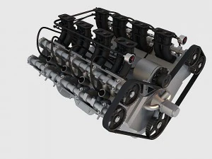 v8 engine 03 3D Model