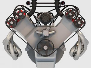 v8 engine 03 3D Model