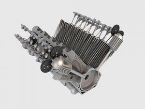 motor v8 04 Modelo 3D