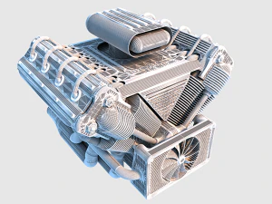 motor v8 04 Modelo 3D