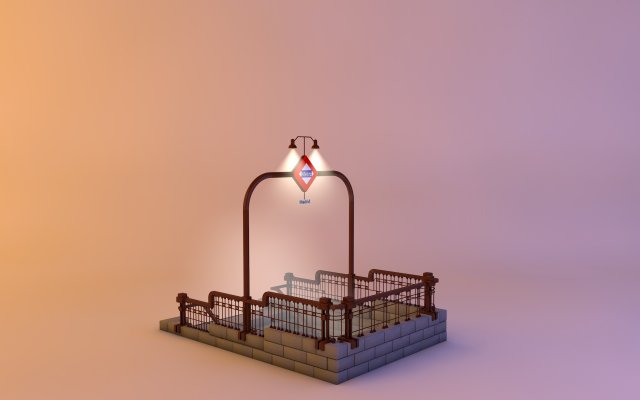 subway metro madrid 3Dモデル .c4d .max .obj .3ds .fbx .stl .blend 