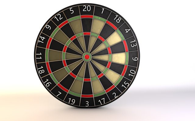dartboard 3D Model .c4d .max .obj .3ds .fbx .stl .blend 