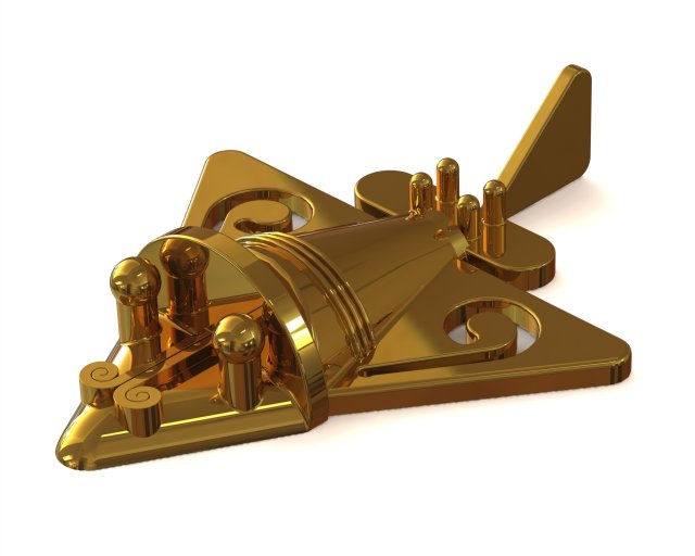 columbian gold plane 3D Print Model .c4d .max .obj .3ds .fbx .lwo .lw .lws