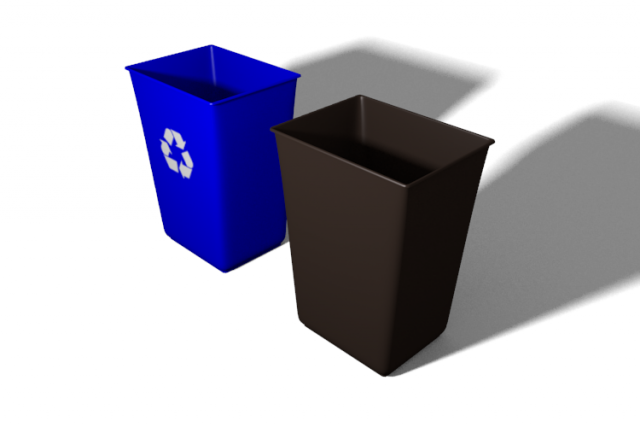 recycling bin and trash bin 3D Модель .c4d .max .obj .3ds .fbx .stl .blend 