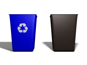 recycling bin and trash bin 3D Model