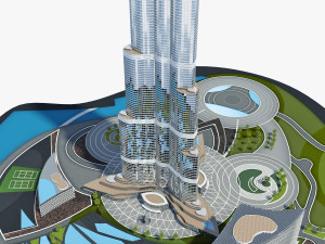 burj khalifa 3D मॉडल