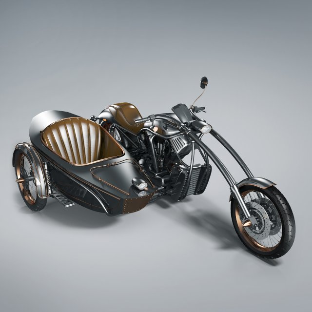 bike steampunk 3D Model .c4d .max .obj .3ds .fbx .stl .blend 