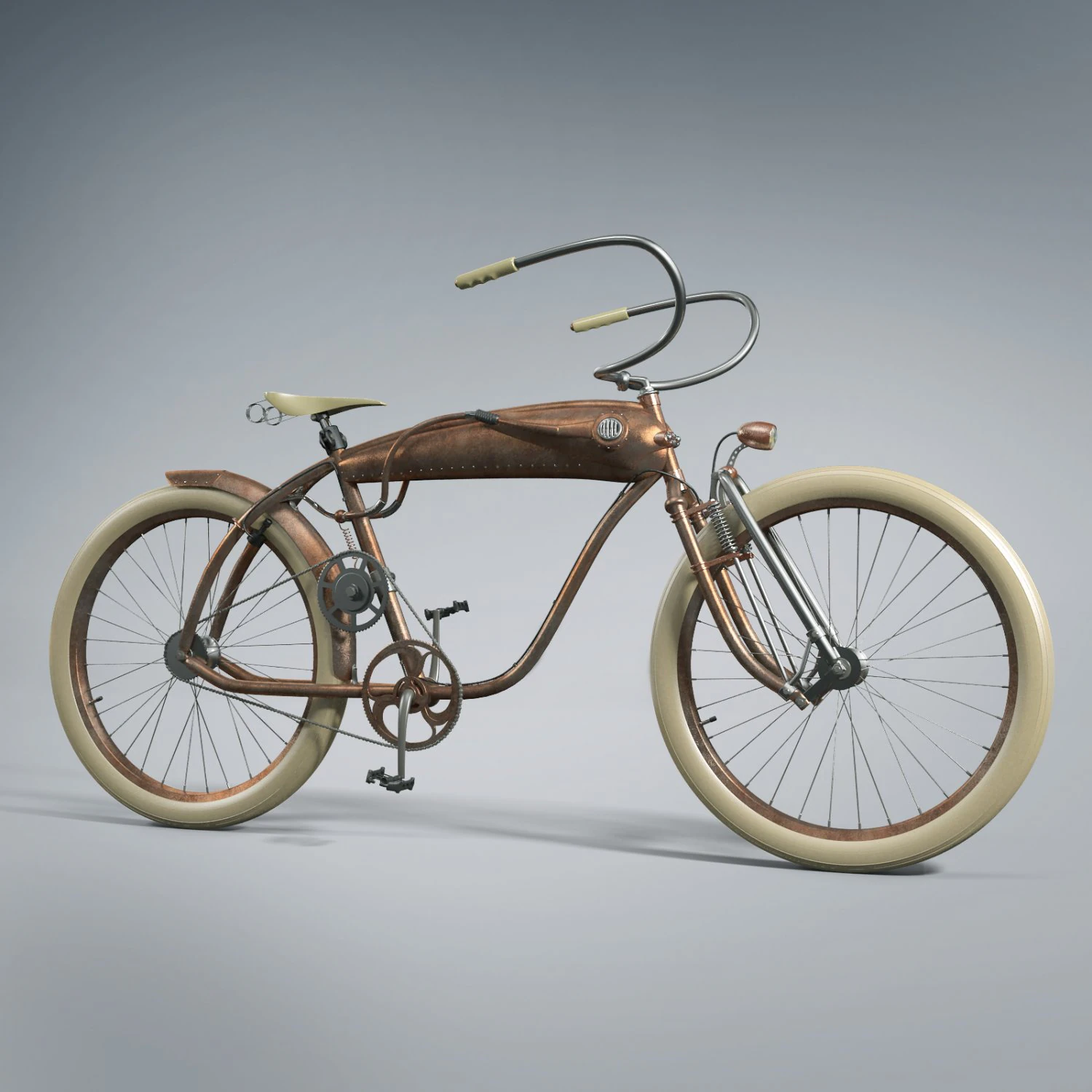 bicycle steampunk 3D Model .c4d .max .obj .3ds .fbx .stl .blend 