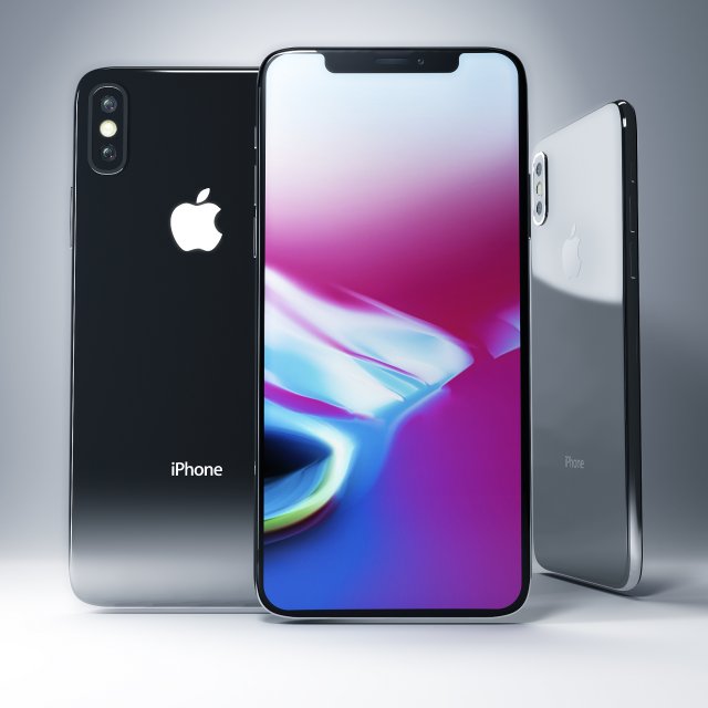 apple iphone x 3D 모델 .c4d .max .obj .3ds .fbx .stl .blend 