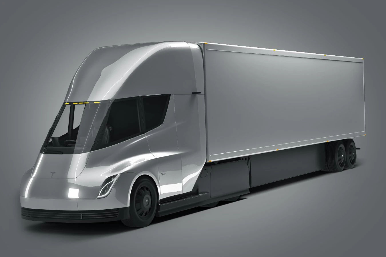 tesla semi truck 3D Model .c4d .max .obj .3ds .fbx .stl .blend 