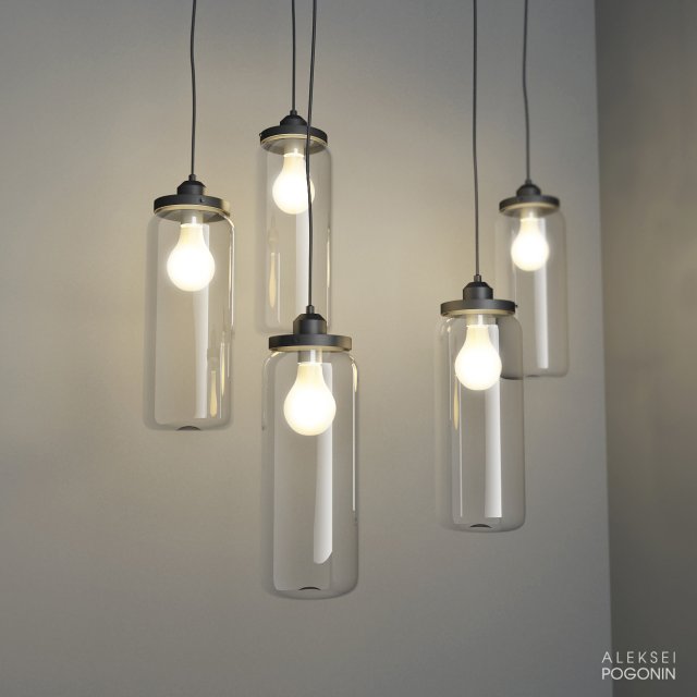 lamp glass loft Model 3D .c4d .max .obj .3ds .fbx .stl .blend 