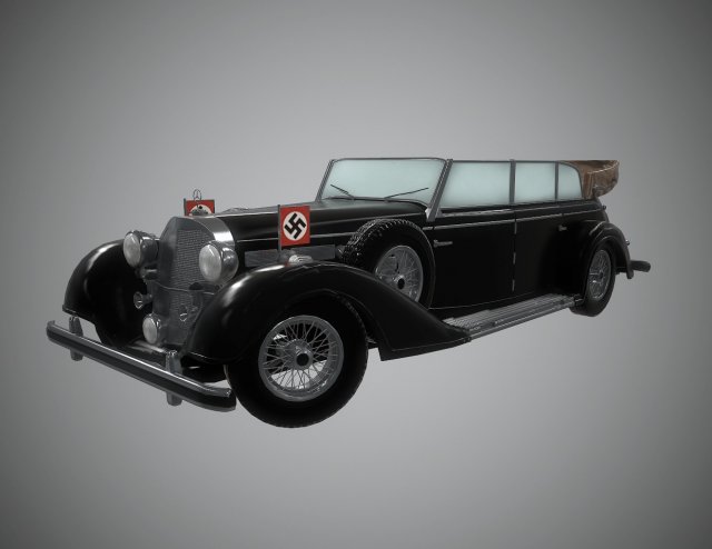 mercedes 770k grosser nazi staff 3D Модель .c4d .max .obj .3ds .fbx .stl .blend 