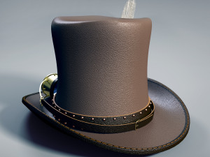 hat leather with goggles 3D 模型