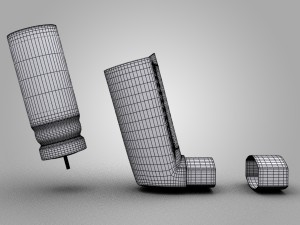 fostair asthma inhaler Model 3D