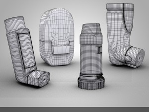 asthma inhaler pack - 4 devices 3D Model
