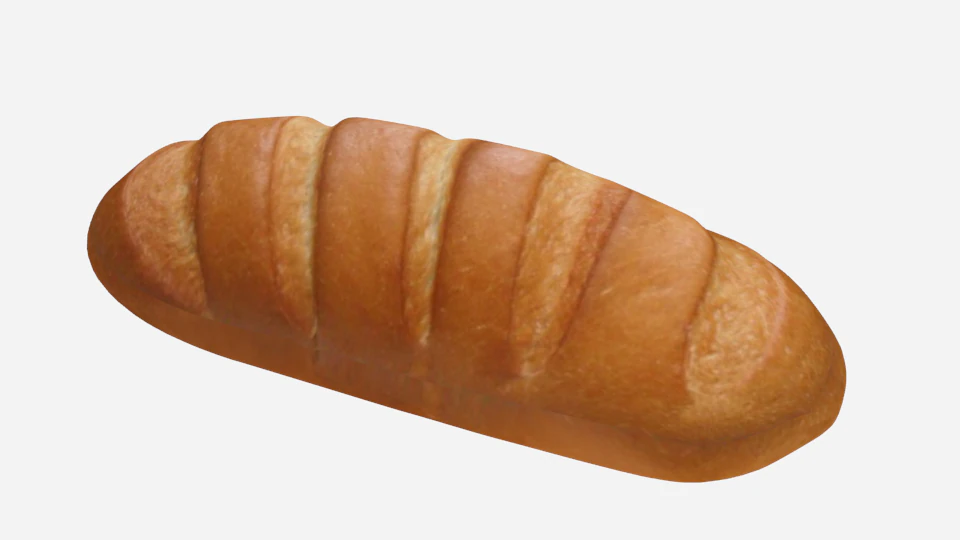 bread white 3D Model .c4d .max .obj .3ds .fbx .stl .blend